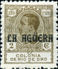 King Alfonso XIII of Spain - Not Issued Rio de Oro Postage Stamps Overprinted "LA AGUERA" — 2C, dark brown