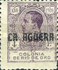 King Alfonso XIII of Spain - Not Issued Rio de Oro Postage Stamps Overprinted "LA AGUERA" — 4Pta, purple
