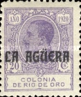 King Alfonso XIII of Spain - Not Issued Rio de Oro Postage Stamps Overprinted "LA AGUERA" — 20C, violet