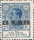 King Alfonso XIII of Spain - Not Issued Rio de Oro Postage Stamps Overprinted "LA AGUERA" — 25C, blue