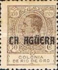 King Alfonso XIII of Spain - Not Issued Rio de Oro Postage Stamps Overprinted "LA AGUERA" — 30C, brown