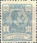 King Alfonso XIII of Spain - Inscription "SAHARA OCCIDENTAL - LA AGUERA", Control Numbers on Back Side — 1C, blue