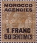 Great Britain Postage Stamps Overprinted & Surcharged — 1.50/1Fr/Sh, brown