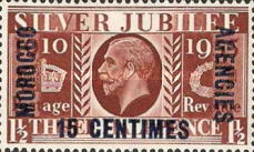 Great Britain Postage Stamps Overprinted & Surcharged — 15/1½C/P, dark brown