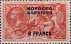 Great Britain Postage Stamps Overprinted & Surcharged — 6/5Fr/Sh, rose
