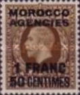 Great Britain Postage Stamps Overprinted & Surcharged — 1.50/1Fr/Sh, brown