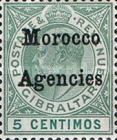 Gibraltar Postage Stamps Overprinted "Morocco Agencies" — 5C, green/dark green