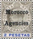 Gibraltar Postage Stamps Overprinted "Morocco Agencies" - Ordinary or Coated Paper — 2Pta, black/ultramarine