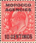 Great Britain Postage Stamps Overprinted "MOROCCO AGENCIES" & Surcharged — 10/1C/P, red