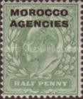 Great Britain Postage Stamps Overprinted "MOROCCO AGENCIES" — ½P, yellowish green
