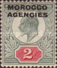 Great Britain Postage Stamps Overprinted "MOROCCO AGENCIES" — 2P, green/red