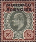 Great Britain Postage Stamps Overprinted "MOROCCO AGENCIES" — 4P, brown/green