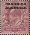 Great Britain Postage Stamps Overprinted "MOROCCO AGENCIES" — 6P, purple