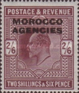 Great Britain Postage Stamps Overprinted "MOROCCO AGENCIES" — 2´6Sh´P, purple