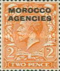 Great Britain Postage Stamps Overprinted "MOROCCO AGENCIES" — 2P, dark orange