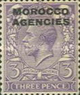 Great Britain Postage Stamps Overprinted "MOROCCO AGENCIES" — 3P, bluish violet