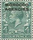 Great Britain Postage Stamps Overprinted "MOROCCO AGENCIES" — 4P, blackish green