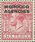 Great Britain Postage Stamps Overprinted "MOROCCO AGENCIES" — 6P, reddish purple