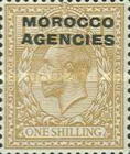 Great Britain Postage Stamps Overprinted "MOROCCO AGENCIES" — 1Sh, brown