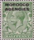 Great Britain Postage Stamps Overprinted "MOROCCO AGENCIES" - 14½ mm in Length — ½P, yellowish green