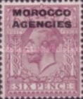 Great Britain Postage Stamps Overprinted "MOROCCO AGENCIES" - 14½ mm in Length — 6P, violet