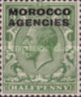 Great Britain Postage Stamps Overprinted "MOROCCO AGENCIES" - 15½ mm in Length — ½P, green