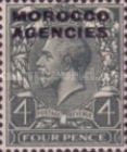 Great Britain Postage Stamps Overprinted "MOROCCO AGENCIES" - 15½ mm in Length — 4P, dark brown