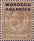 Great Britain Postage Stamps Overprinted "MOROCCO AGENCIES" - 15½ mm in Length — 1Sh, brown
