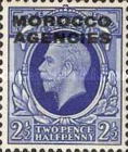 Great Britain Postage Stamps Overprinted "MOROCCO AGENCIES" Horizontally — 2½P, ultramarine