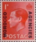 Great Britain Postage Stamps Overprinted "MOROCCO AGENCIES" - 14½ mm in Length — 1P, red