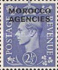 Great Britain Postage Stamps Overprinted "MOROCCO AGENCIES" Horizontally — 2½P, ultramarine