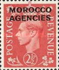 Great Britain Postage Stamp Overprinted "MOROCCO AGENCIES" — 2½P, red