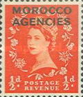 Great Britain Postage Stamps Overprinted "MOROCCO AGENCIES" — ½P, reddish orange