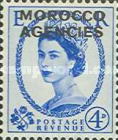 Great Britain Postage Stamps Overprinted "MOROCCO AGENCIES" — 4P, violet blue