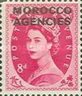 Great Britain Postage Stamps Overprinted "MOROCCO AGENCIES" — 8P, purple