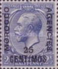 Great Britain Postage Stamps Overprinted "MOROCCO" Bottom up, "AGENCIES" from Top to Bottom & Surcharged — 25/2½C/P, violet ultramarine