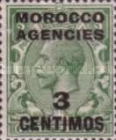 Great Britain Postage Stamps Overprinted "MOROCCO AGENCIES" & Surcharged — 3/½C/P, yellowish green