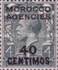 Great Britain Postage Stamps Overprinted "MOROCCO AGENCIES" & Surcharged — 40/4C/P, blackish green