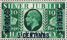 Great Britain Postage Stamps Overprinted & Surcharged — 5/½C/P, green