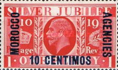 Great Britain Postage Stamps Overprinted & Surcharged — 10/1C/P, carmine red