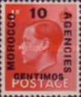 Great Britain Postage Stamps Overprinted "MOROCCO AGENCIES" 14½mm in Length — 10/1C/P, red