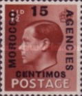 Great Britain Postage Stamps Overprinted "MOROCCO AGENCIES" 14½mm in Length — 15/1½C/P, reddish brown