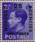 Great Britain Postage Stamps Overprinted "MOROCCO AGENCIES" 14½mm in Length — 25/2½C/P, violet ultramarine