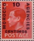 Great Britain Postage Stamps Overprinted "MOROCCO AGENCIES" 14½mm in Length — 10/1C/P, red, 15½ mm - 1937