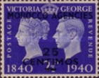 Great Britain Postage Stamps Overprinted — 25/2½C/P, violet blue