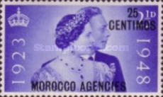 Great Britain Postage Stamps Overprinted "MOROCCO AGENCIES" — 25/2½C/P, violet blue