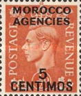 Great Britain Postage Stamps Overprinted & Surcharged — 5/½C/P, orange red