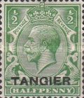 King George V - Great Britain Postage Stamps Overprinted "TANGIER" — ½P, yellowish green