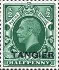 King George V - Great Britain Stamps Overprinted "TANGIER" — ½P, green