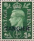 King George VI - Great Britain Postage Stamps Overprinted "TANGIER" — ½P, yellowish green